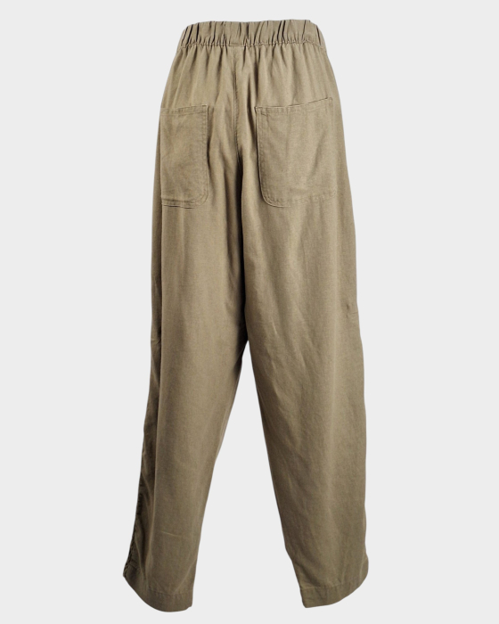 Pantaloni Bonprix din in și viscoză cu inserții macramé [4]