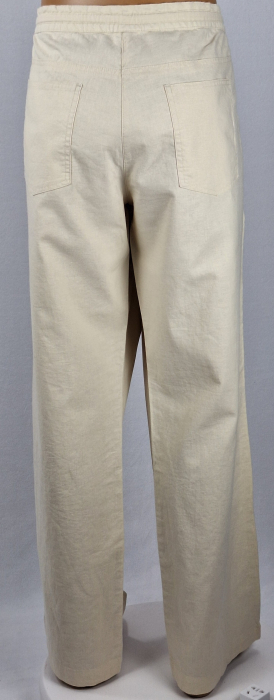 Pantaloni BPC Bonprix Collection crem natur din in și bumbac [3]