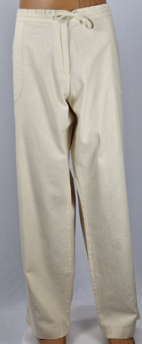 Pantaloni BPC Bonprix Collection crem natur din in și bumbac [2]