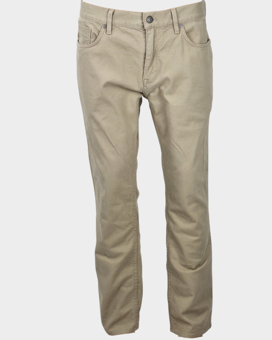 Pantaloni Calvin Klein Straight Fit bej din bumbac cu elastan [2]