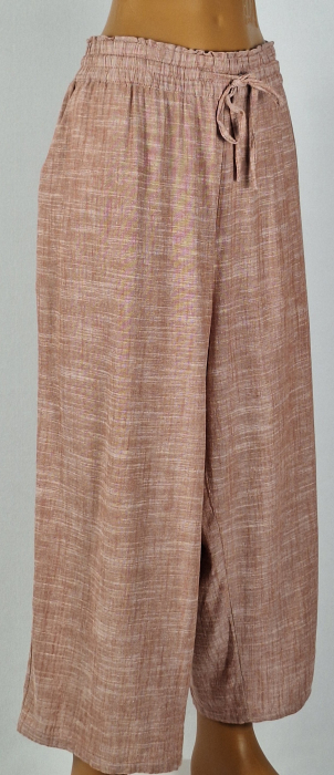 Pantaloni culotte Avella blend de in și vâscoză roz pudrat [4]