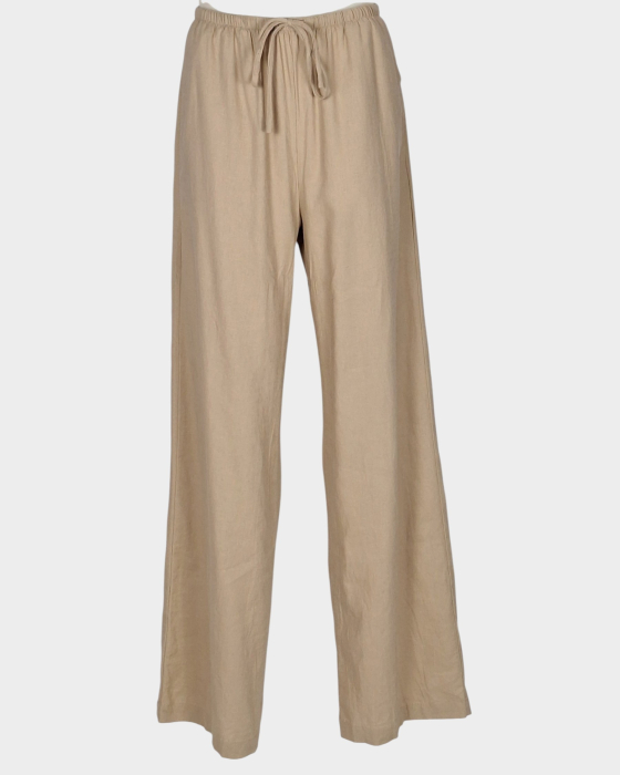 Pantaloni damă Cotton:On din in și vâscoză bej cu talie elastică [2]