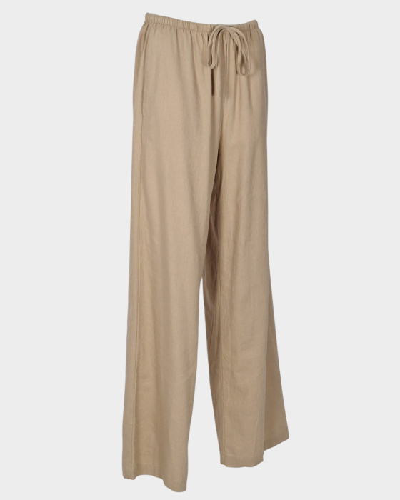 Pantaloni damă Cotton:On din in și vâscoză bej cu talie elastică [4]