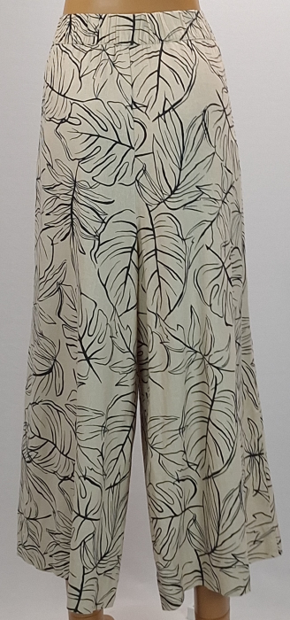 Pantaloni largi ANKO din in și vâscoză cu imprimeu tropical – XXL [3]