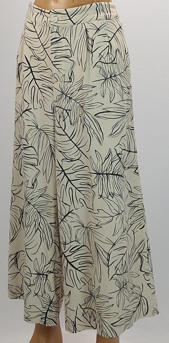 Pantaloni largi ANKO din in și vâscoză cu imprimeu tropical – XXL [2]