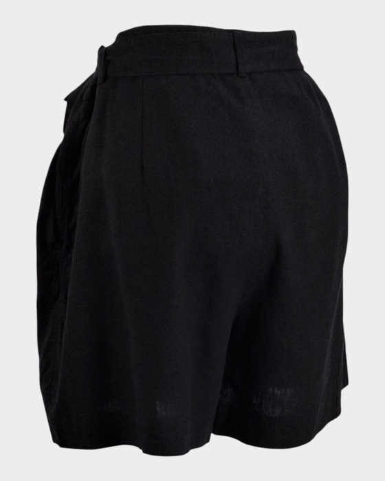 Pantaloni scurți negri Women Essentials by Tchibo din in și viscoză [5]