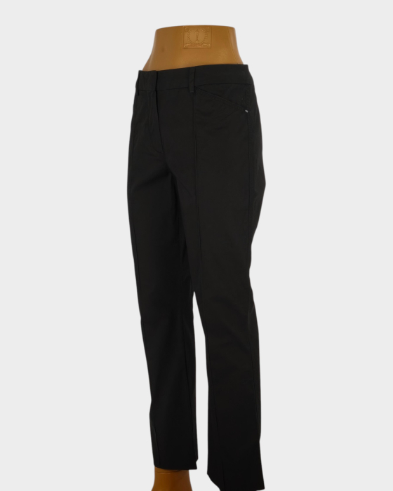 Pantaloni Sportmax by Max Mara negri din stofă subțire, ușor evazați [2]