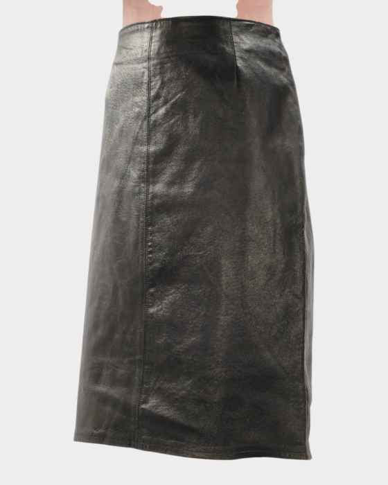 Fustă Privilegi Classic din piele naturală neagră, mărime estimată L, etichetă 50 URL produs: privilegi-classic-fusta-piele-naturala-neagra-l-50 [2]