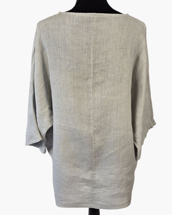Bluză damă 100% in gri perlat Made in Italy XXL [3]