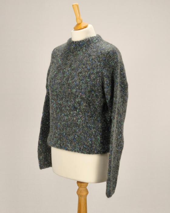Pulover Gröben gri 30% mohair cu fir metalic M–L [2]
