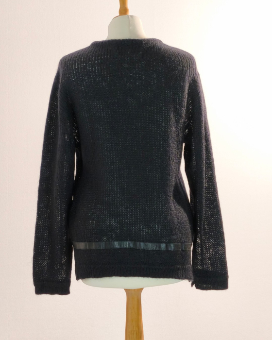 Pulover Iceberg Danger Cat negru 67% mohair lână și piele L [3]