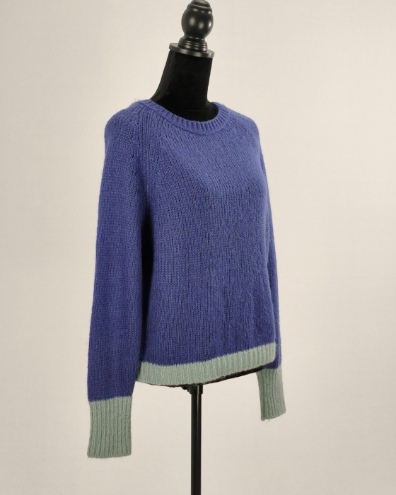Pulover MAX&Co. by Max Mara indigo cu margini bleu, blend mohair și lână M [4]
