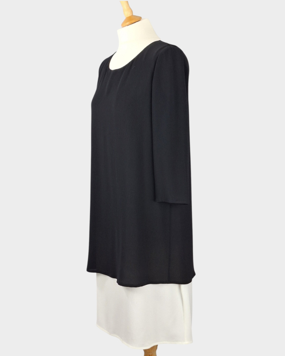 Rochie Armani Jeans alb-negru cu suprapunere fluidă [2]
