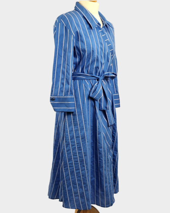Rochie camasa Hermosa albastra cu dungi si cordon marime 38 [6]