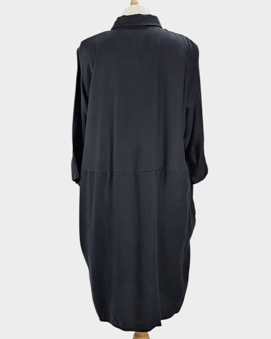 Caramia – Rochie-cămașă NA-KD 100% lyocell negru oversize [3]