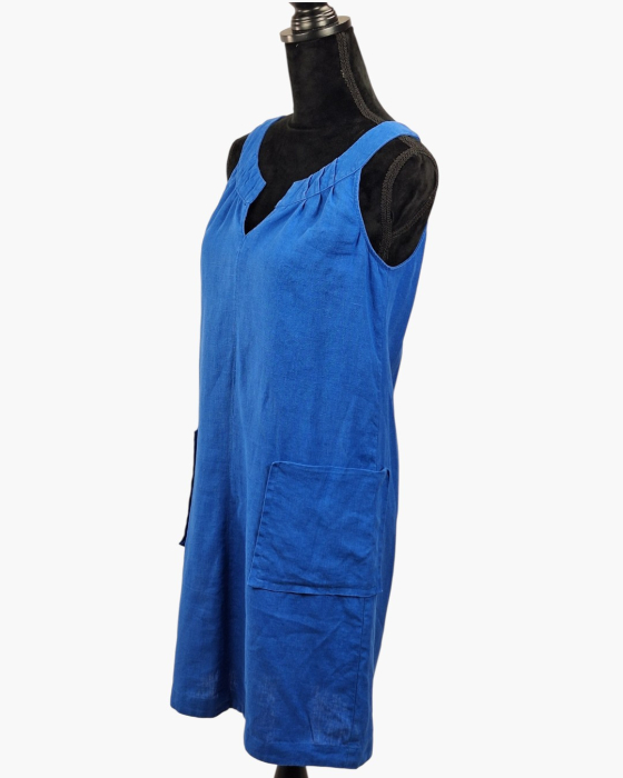 Rochie Caroll Paris din 100% in albastru regal cu buzunare [3]