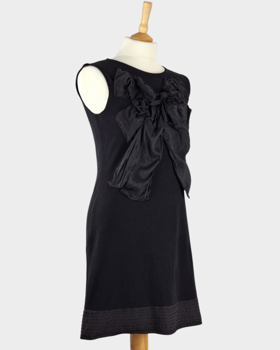 Rochie MAX&Co. neagră cu fundă textilă supradimensionată [5]