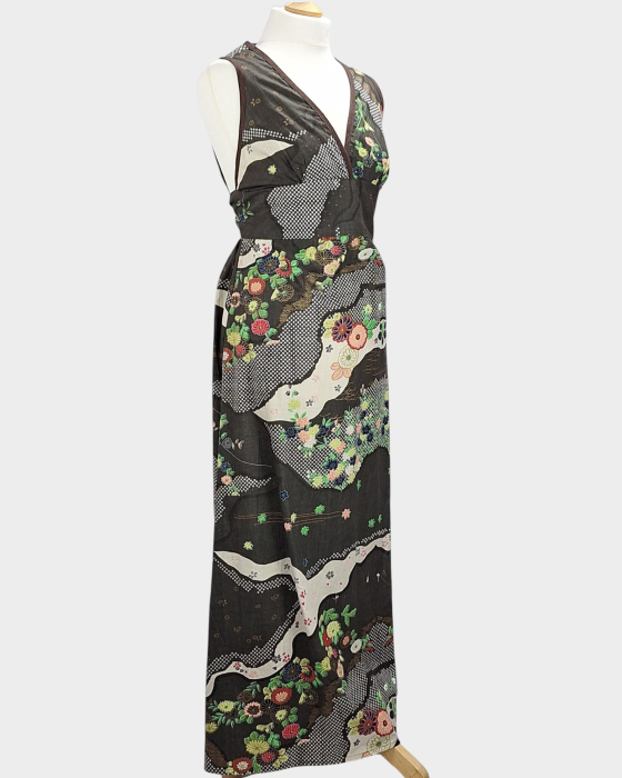 Rochie maxi premium Rasaleela 100% bumbac cu imprimeu floral artistic [6]