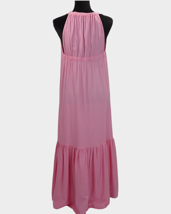 Rochie maxi roz Barbie Katies din in și vâscoză – mărimea M [4]