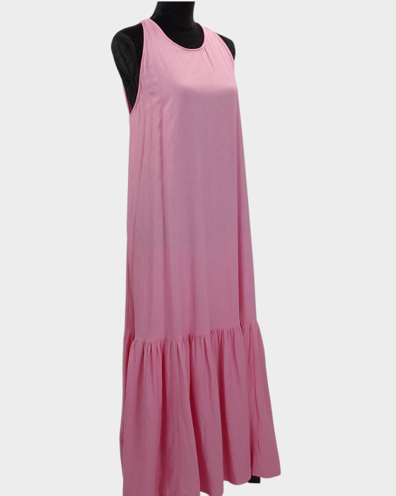 Rochie maxi roz Barbie Katies din in și vâscoză – mărimea M [5]