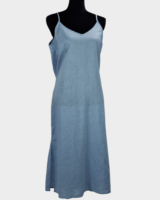 Rochie maxi Woman bleu din 100% in cu bretele reglabile mărime M [4]