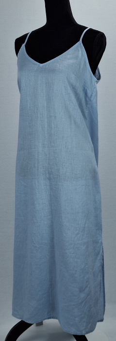 Rochie maxi Woman bleu din 100% in cu bretele reglabile mărime M [2]