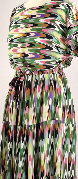 Rochie midi Made in Italy 100 vascoza imprimeu abstract retro M-L [2]
