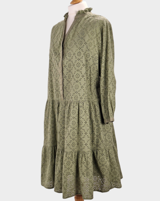 Rochie Neo Noir x Peek & Cloppenburg din bumbac brodat verde salvie mărime M [2]
