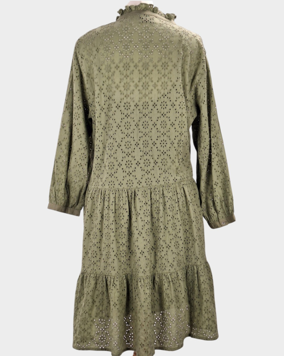 Rochie Neo Noir x Peek & Cloppenburg din bumbac brodat verde salvie mărime M [4]