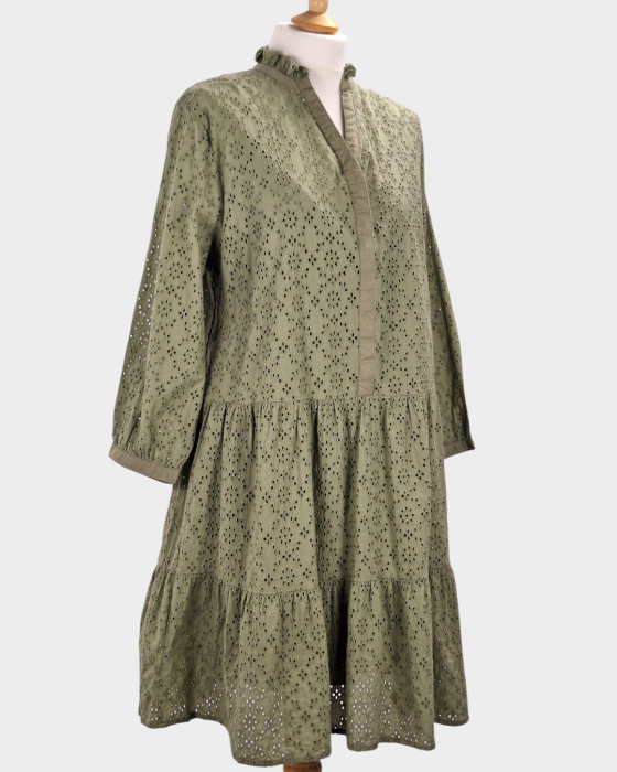 Rochie Neo Noir x Peek & Cloppenburg din bumbac brodat verde salvie mărime M [5]