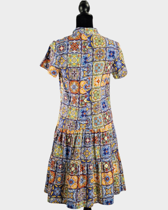 Rochie midi Vanda 100 bumbac imprimeu majolica marimea 38 [5]