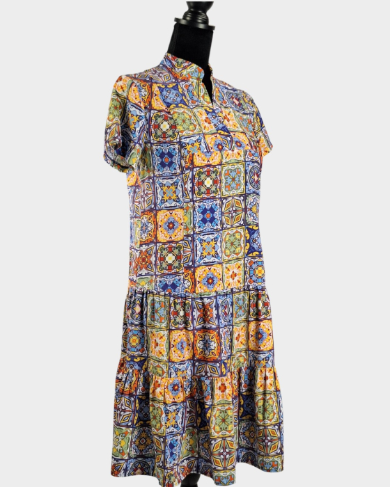 Rochie midi Vanda 100 bumbac imprimeu majolica marimea 38 [6]