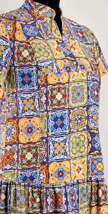 Rochie midi Vanda 100 bumbac imprimeu majolica marimea 38 [2]