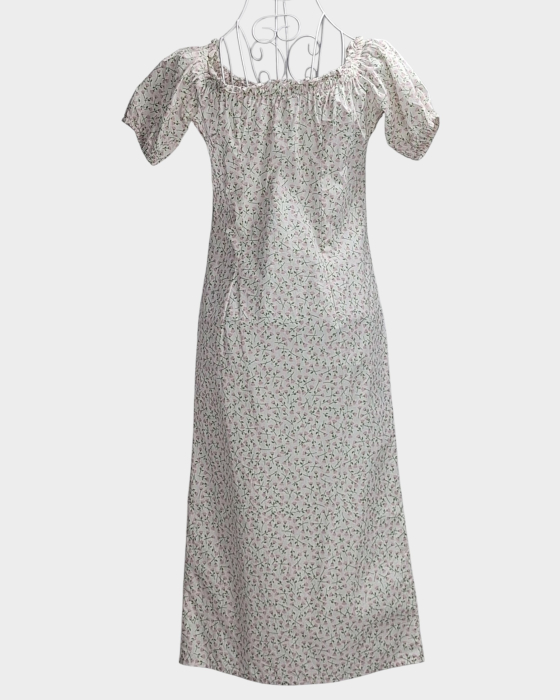 Rochie florală premium MONKL cu nasturi frontali și mâneci bufante [3]