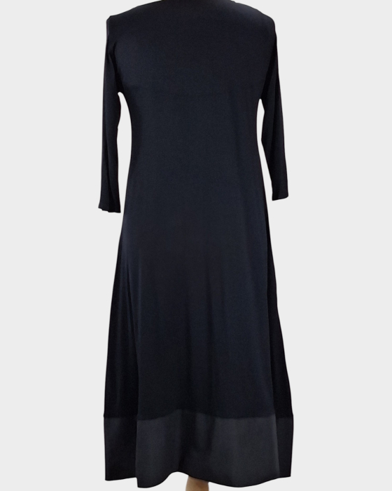 Rochie neagră premium cu aplicație textilă bufnițe colorate [3]