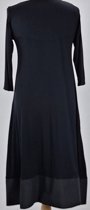 Rochie neagră premium cu aplicație textilă bufnițe colorate [3]
