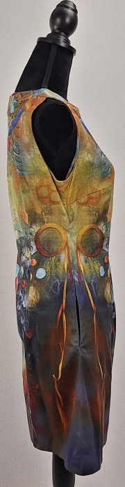 Rochie Sonjaline bumbac elastic cu imprimeu artistic abstract [4]