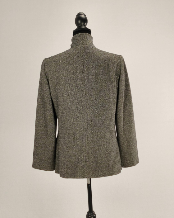 Sacou Luisa Spagnoli lână virgină herringbone gri damă [3]