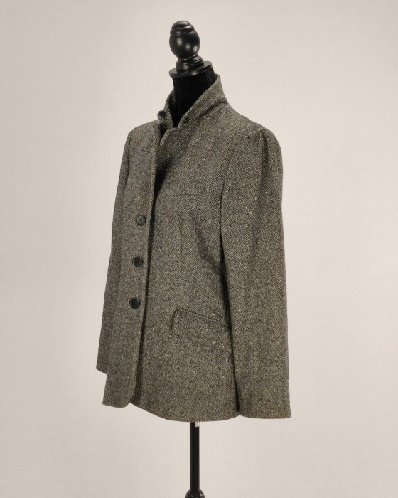 Sacou Luisa Spagnoli lână virgină herringbone gri damă [2]