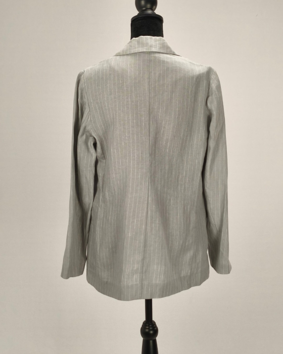 Sacou Pure Collection gri deschis cu dungi albe 100% in M [3]