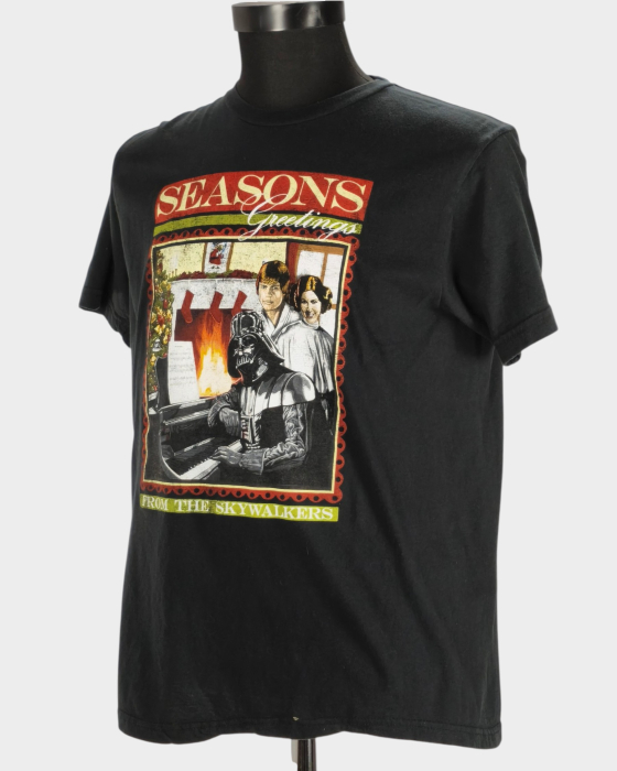 Tricou negru Star Wars 100% bumbac Season’s Greetings familia Skywalker [2]