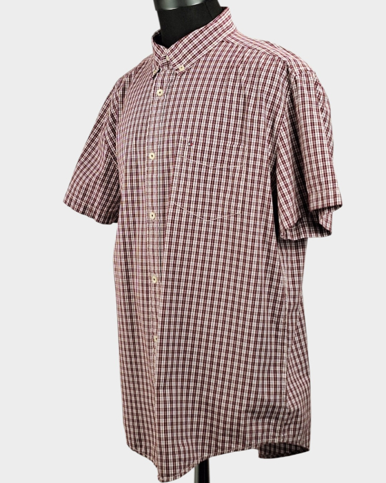 Cămașă Tommy Hilfiger Classic Fit 100% bumbac în carouri bordo, alb și gri [2]
