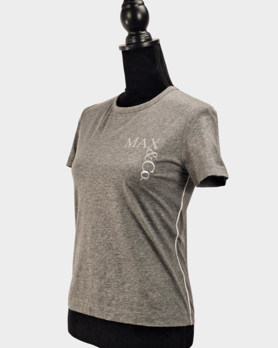 Tricou MAX&Co. gri melanj din bumbac elastic | Caramia [5]