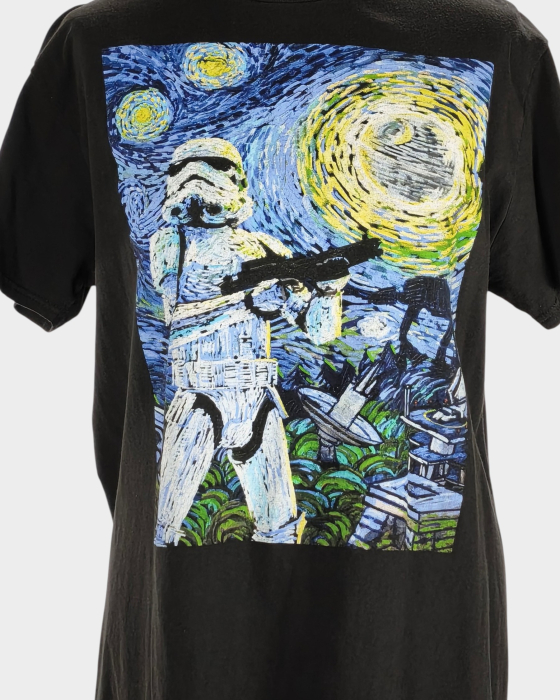 Tricou negru Star Wars Van Gogh cu Stormtrooper [2]