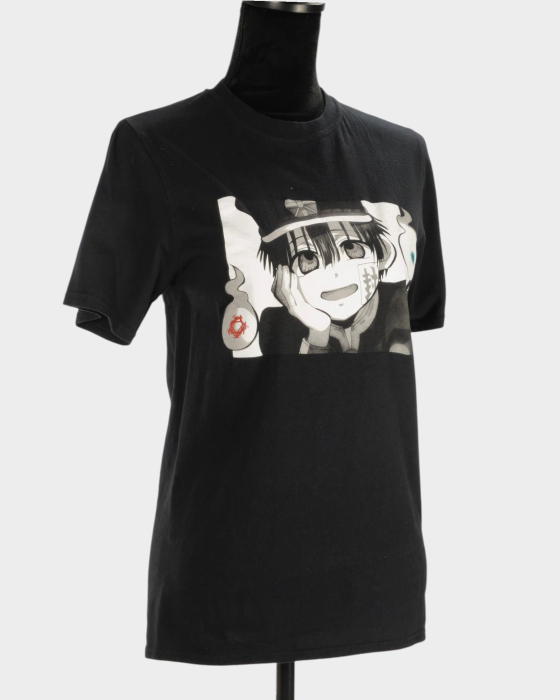 Tricou negru 100% bumbac Hanako-kun imprimeu manga [3]