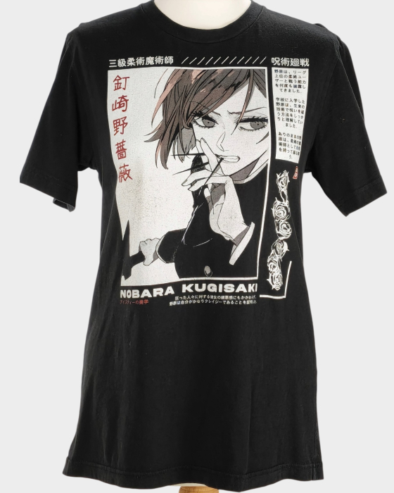 Tricou negru bumbac Jujutsu Kaisen Nobara Kugisaki [2]