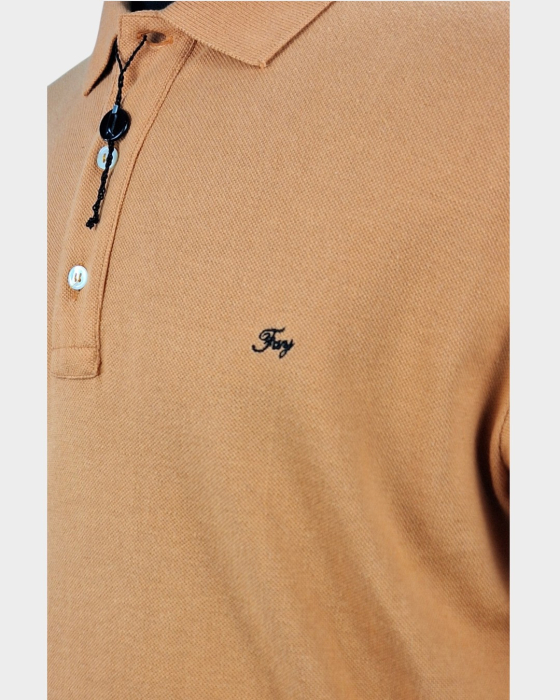 Tricou polo bărbătesc Fay portocaliu cu logo brodat [5]