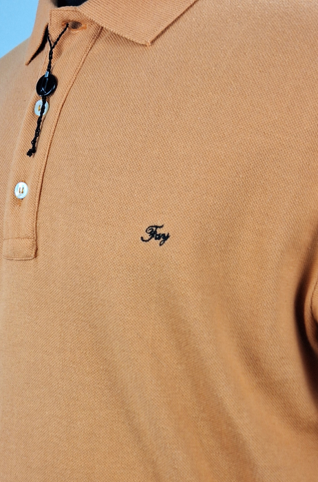 Tricou polo bărbătesc Fay portocaliu cu logo brodat [6]