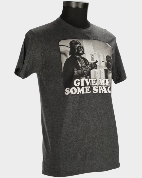 Tricou gri melanj Star Wars Darth Vader Leia Give Me Some Space [4]