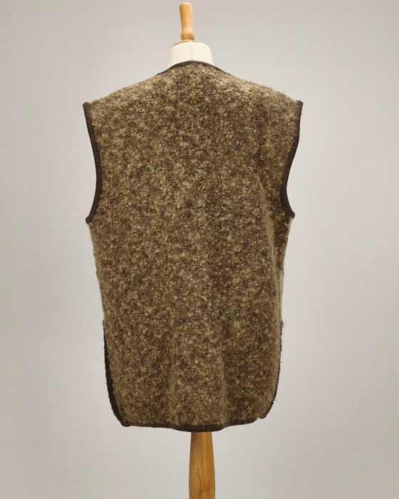 V.I.P. Fashion vestă 50% mohair maro bej cu aplicații florale și nasturi metalici L [4]